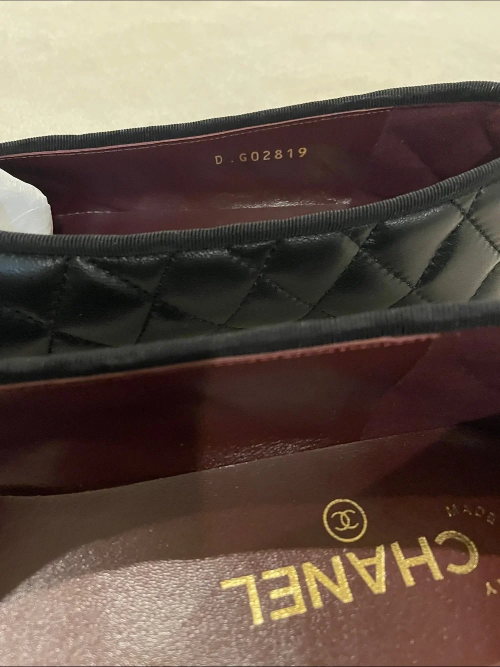 NEW CHANEL? Black Quilted Leather Bow Ballet Flats